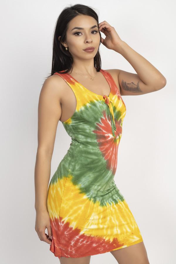 Rasta Tie Dye Racer Back Dress