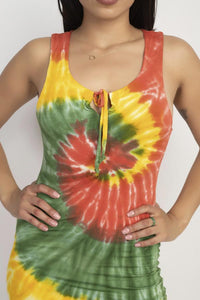 Rasta Tie Dye Racer Back Dress