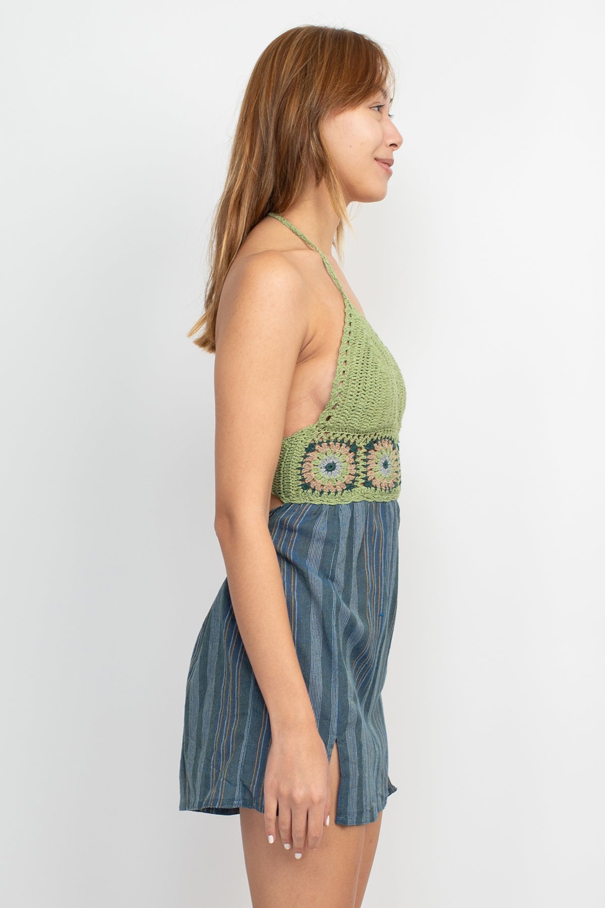 Crochet Halter Mini Dress Lakhay-Retail Crochet Halter Mini Dress Lakhay-Retail