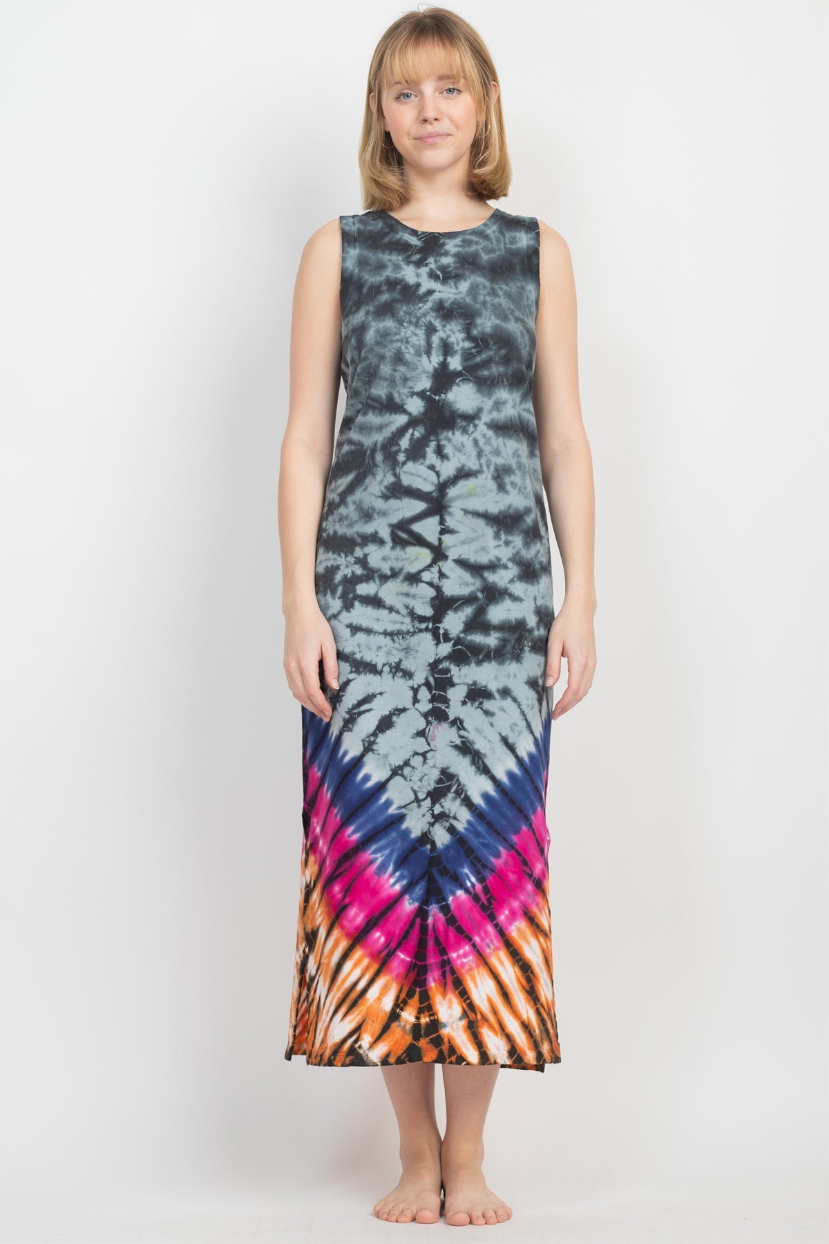 Sleeveless Tie-dye Midi Dress – Lakhay-Retail