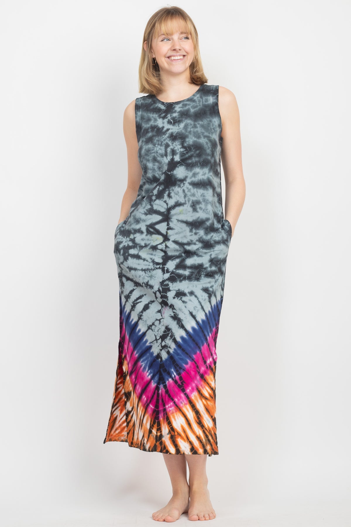 Sleeveless Tie-dye Midi Dress Sleeveless Tie-dye Midi Dress