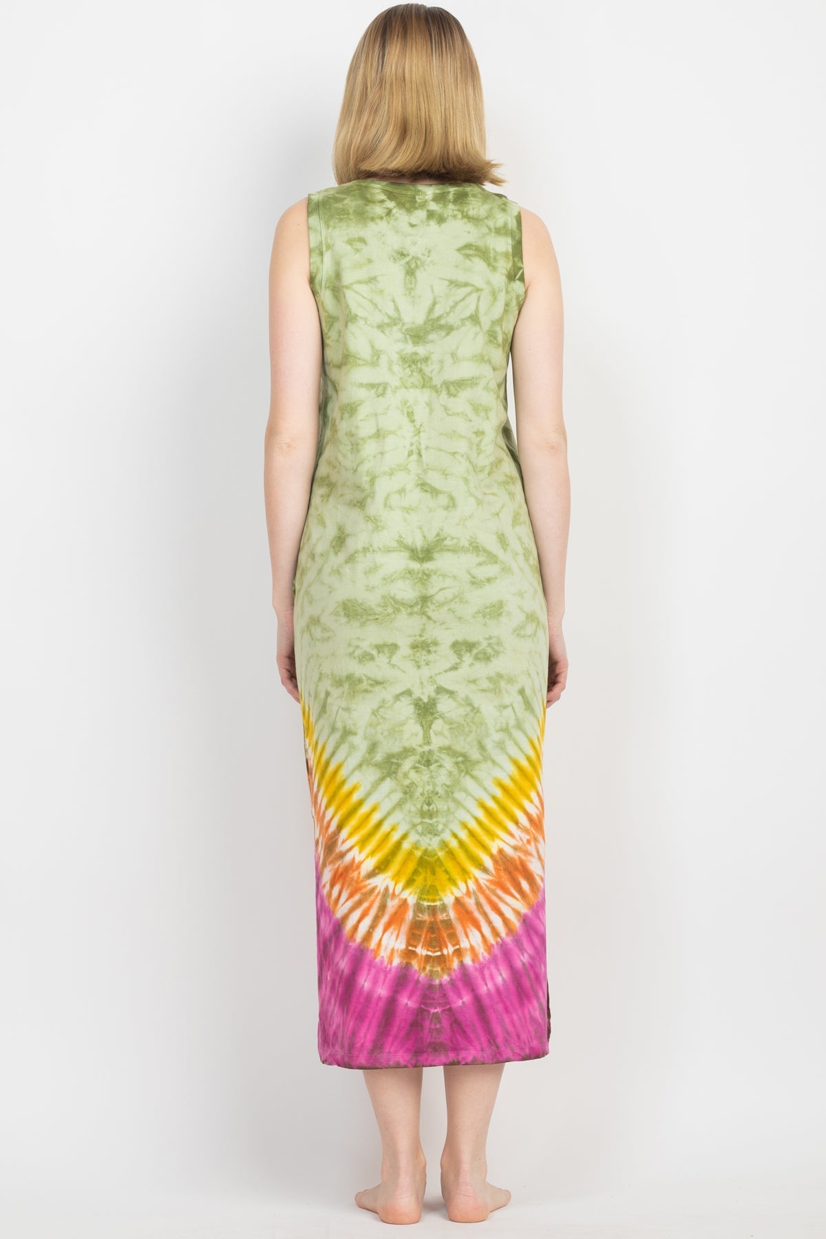 Sleeveless Tie-dye Midi Dress – Lakhay-Retail Sleeveless Tie-dye Midi Dress – Lakhay-Retail