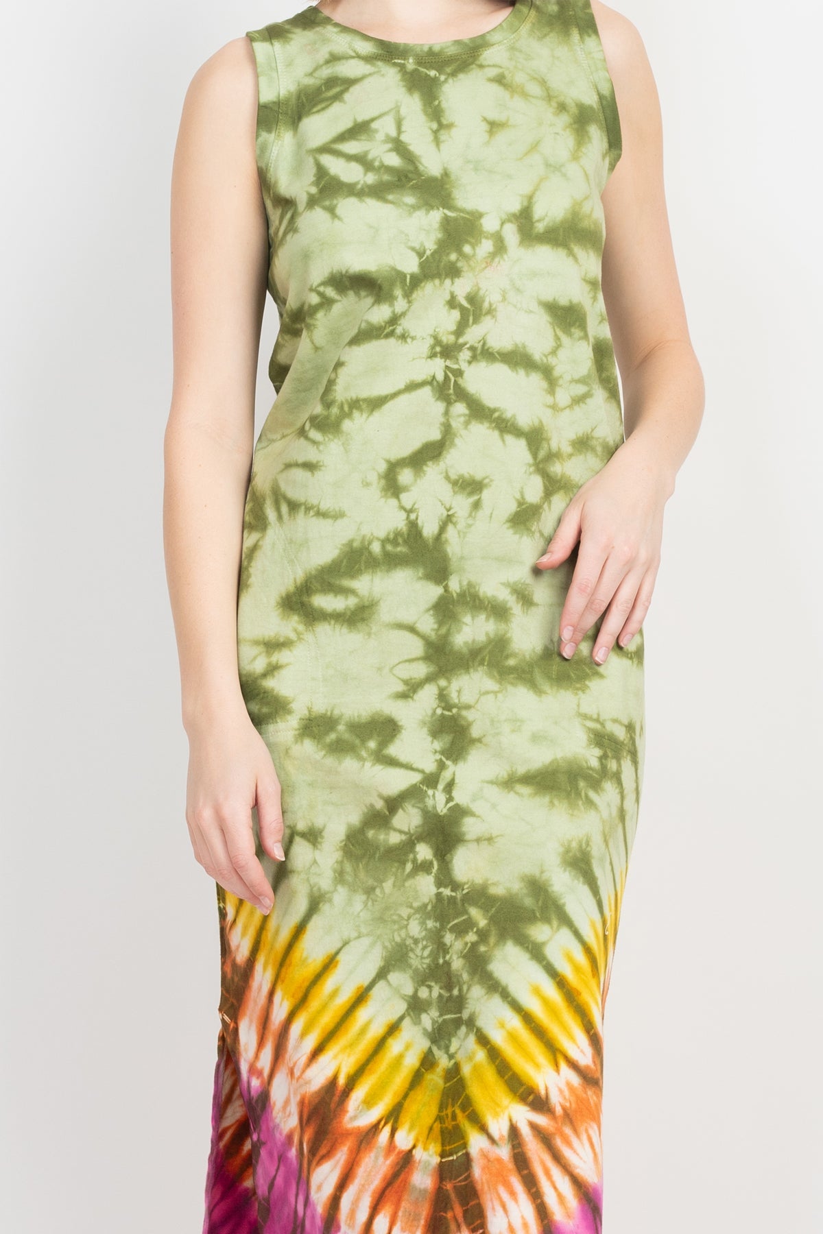 Sleeveless Tie-dye Midi Dress Lakhay-Retail Sleeveless Tie-dye Midi Dress Lakhay-Retail