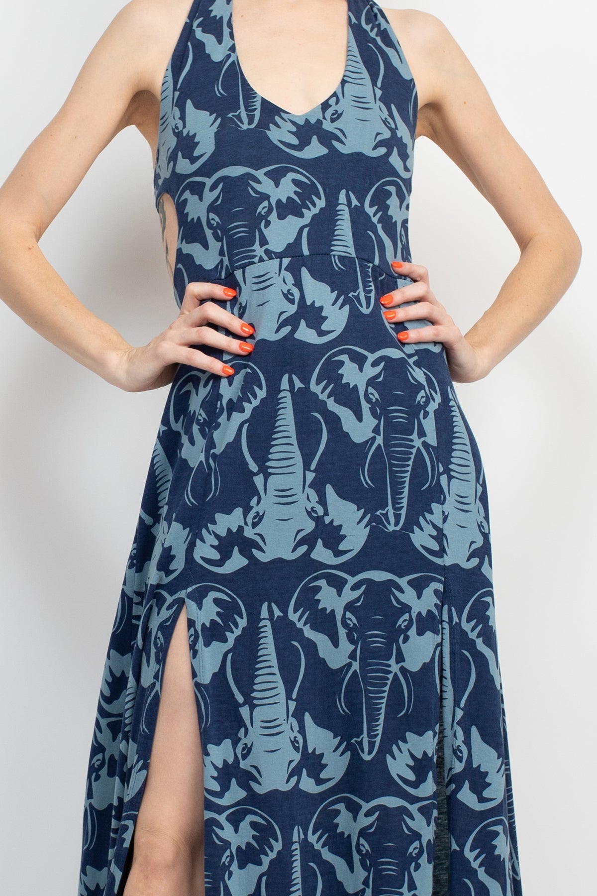 elephant maxi dress Farm Rio Elephants Green Maxi Dress