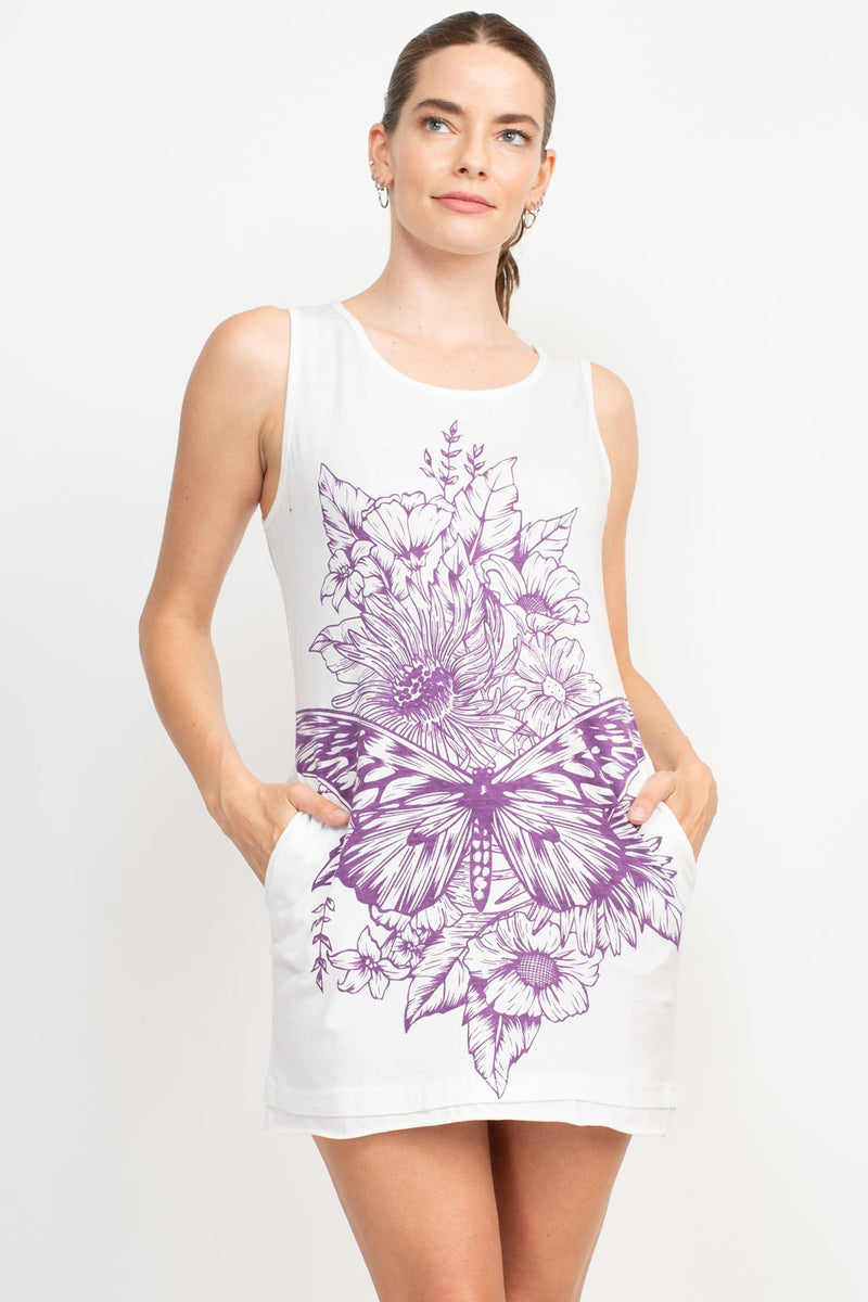 Boho Print Jersey Tank Dress