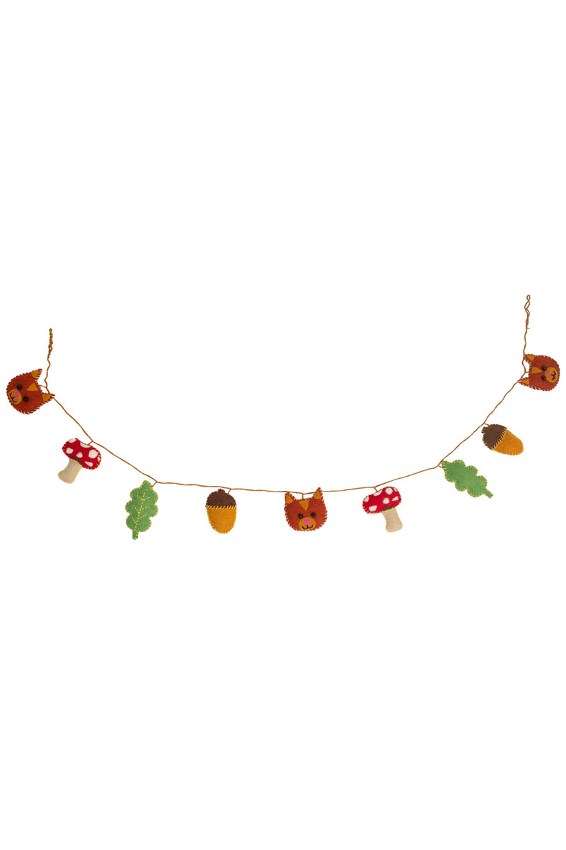 Embroidered Felt Cat Garland