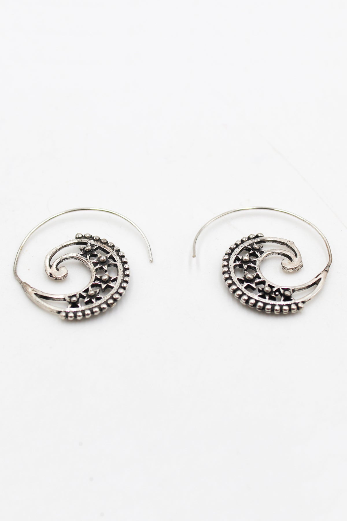 Star Spiral Hoop Earrings