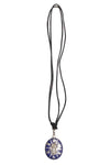 Tibetan Prayer Dorje Pendant Necklace with Lapis