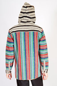 Stonewash Rustic Stripe Button Front Hoodie