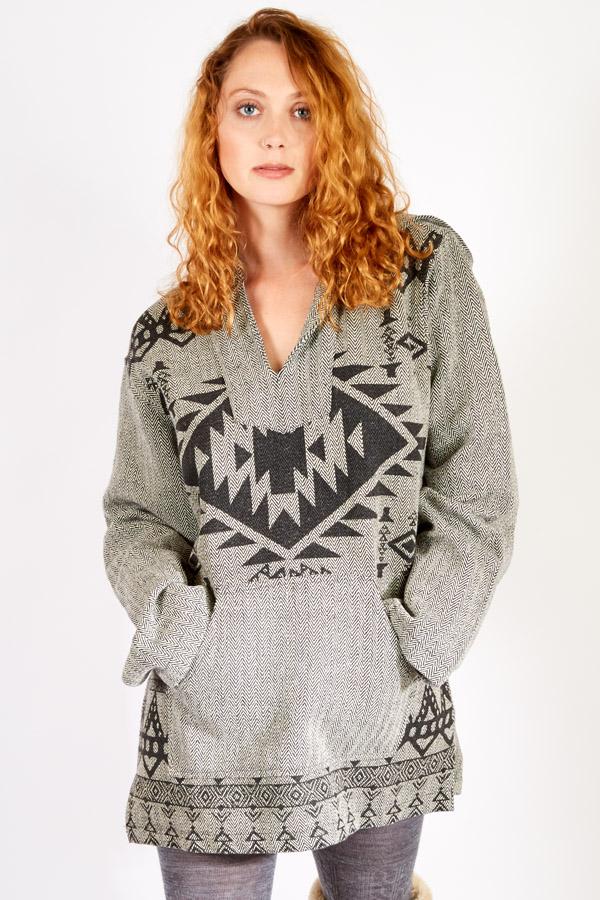 Unisex Soft Washed Blanket Print Baja Hoodie