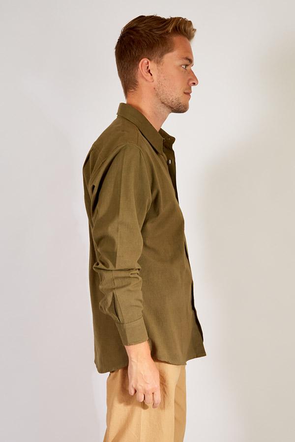 Cotton Button-Down Long Sleeve Shirt