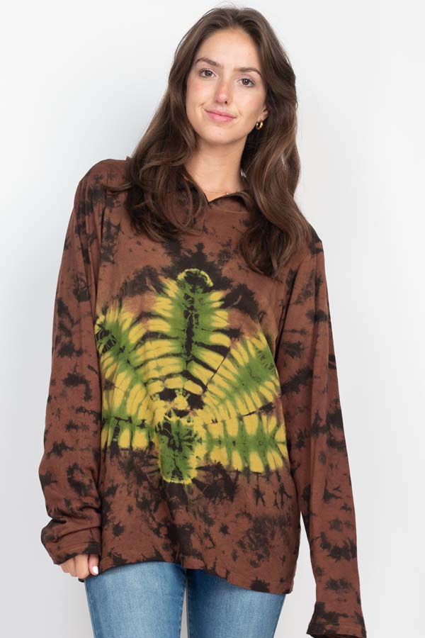 Leaf Pullover Tie-dye Hoodie