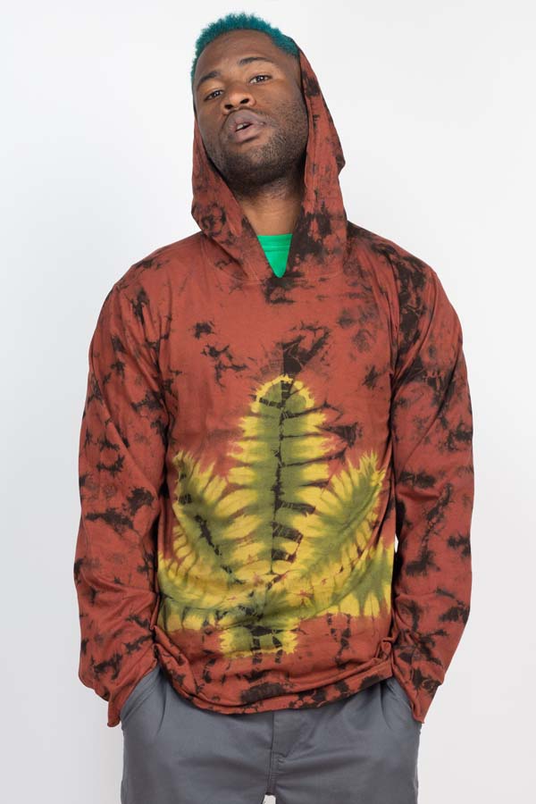 Leaf Pullover Tie-dye Hoodie