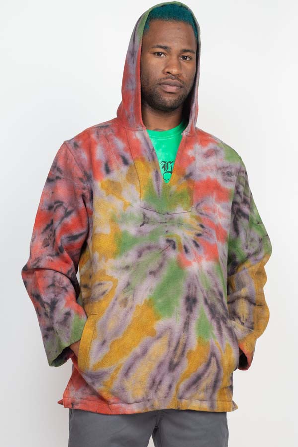 Rasta Tie-Dye Baja Hoodie