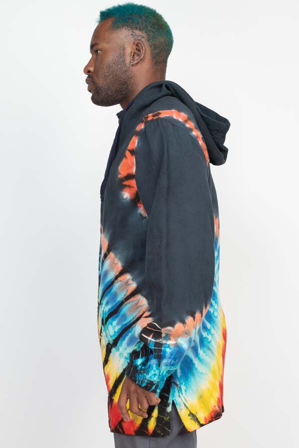 Tie-Dye Baja Button Hoodie