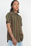 Rasta Striped Btn Down Shirt