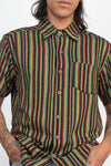 Rasta Striped Btn Down Shirt
