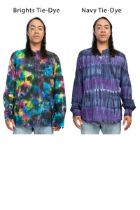 Tiedye Homespun Longsleeve Henley Shirt