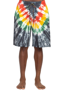 RastaTie-Dye Cotton Terry Shorts