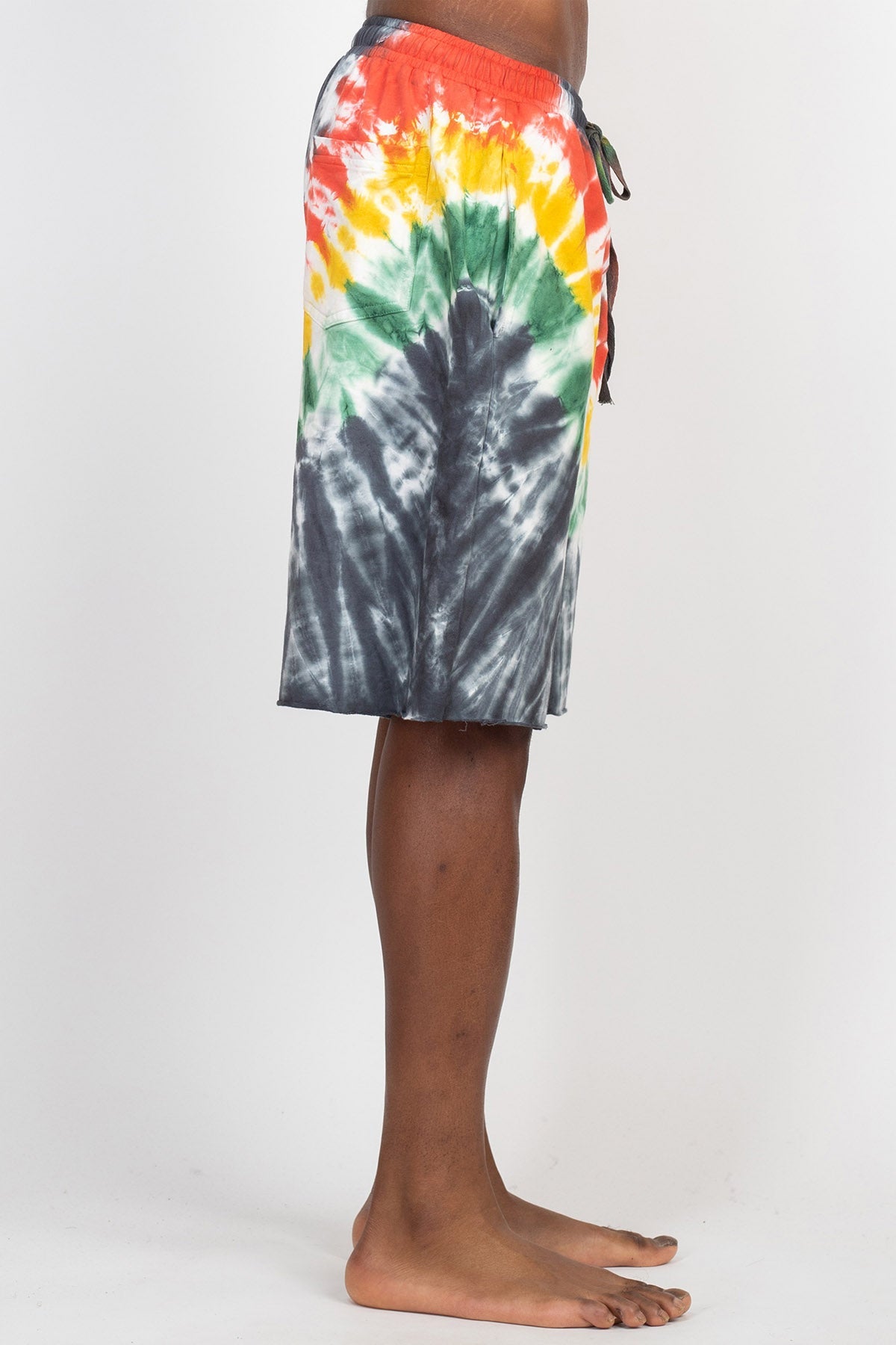 RastaTie-Dye Cotton Terry Shorts