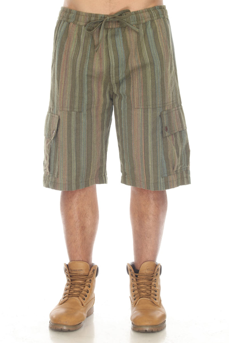 Stripe Ctn Cargo Pkt Shorts