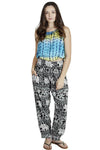Tropical Elephants Cropped Harem Pants