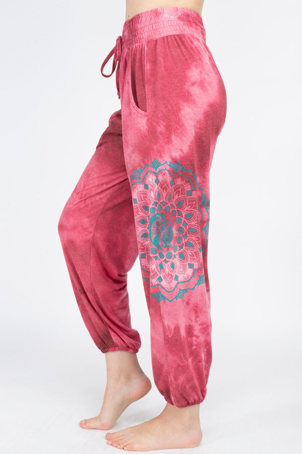 Zen Out Tie-Dye Mandala Yogi Yoga Confortable Lounge Studio Pants