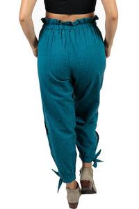 Women's Wildflower Gypsy Dance Cuffed Floral Embroidery Harem Lounge Pant