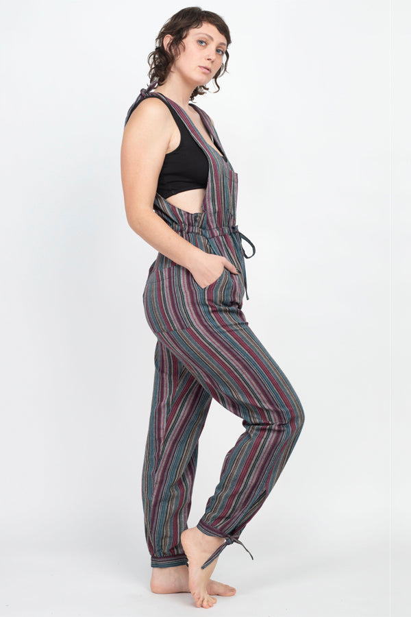 Women's Zenventurous Stripey Boho Cotton Overalls Jumpsuit