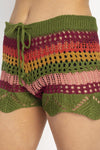 Crocheted Stripe Beach Shorts