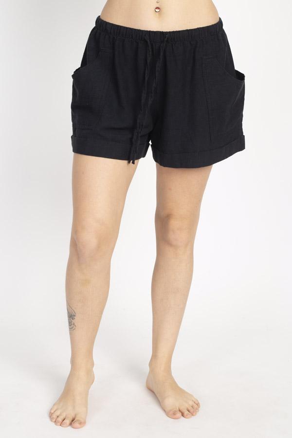 Hemp Blend Natural Cuff Shorts