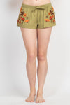 Mushroom Embroidery Shorts
