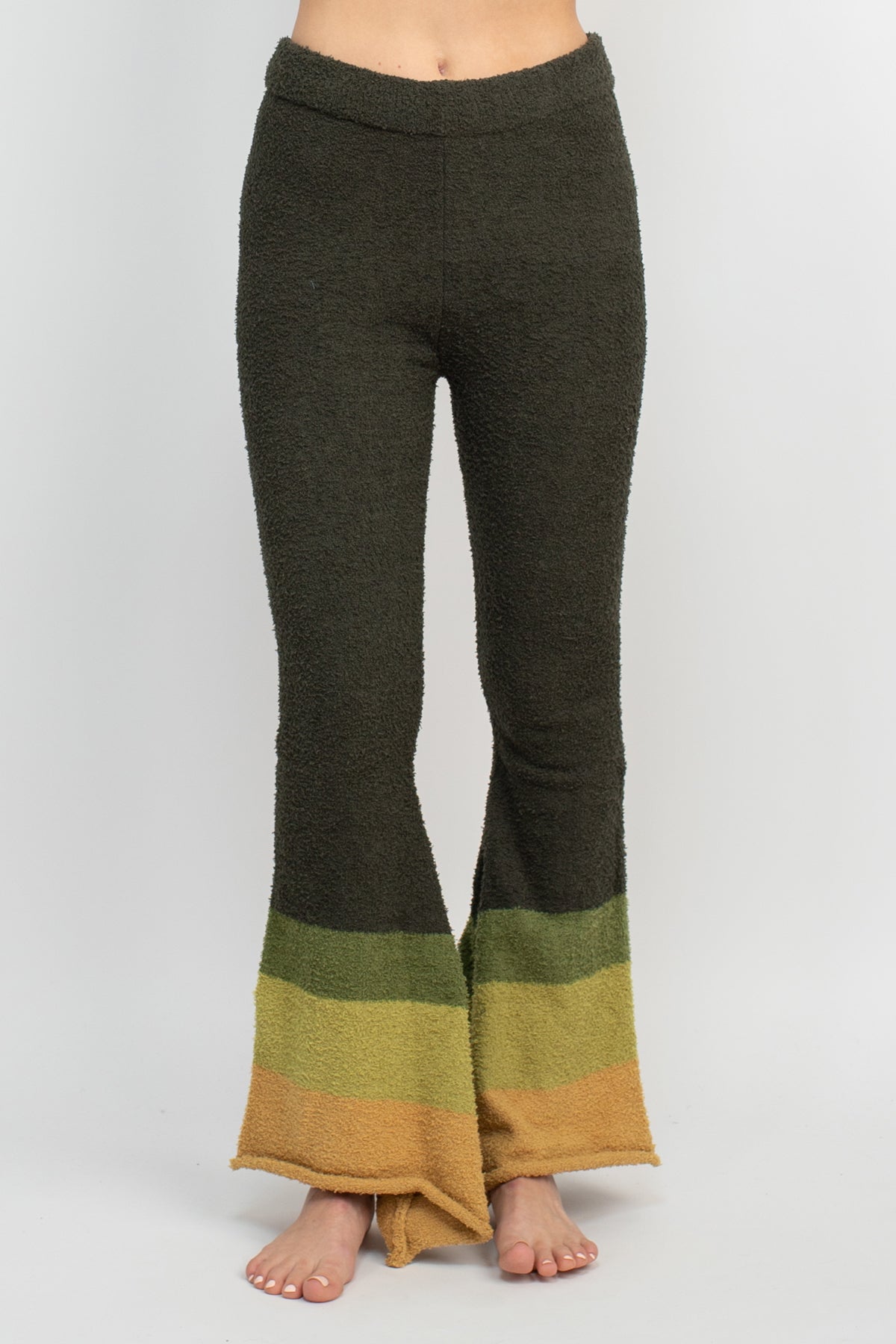 Cozy Obmbre Knit Bellbottom Pants