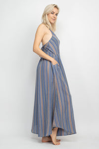 Stripe Plazzo Overall