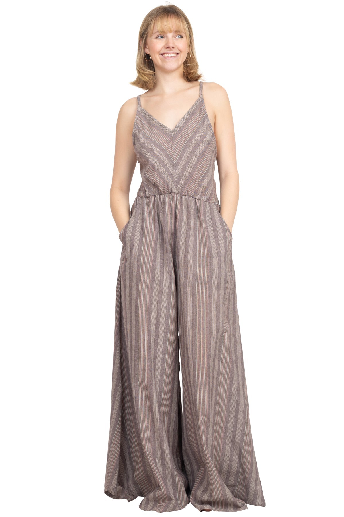 Stripe Plazzo Overall