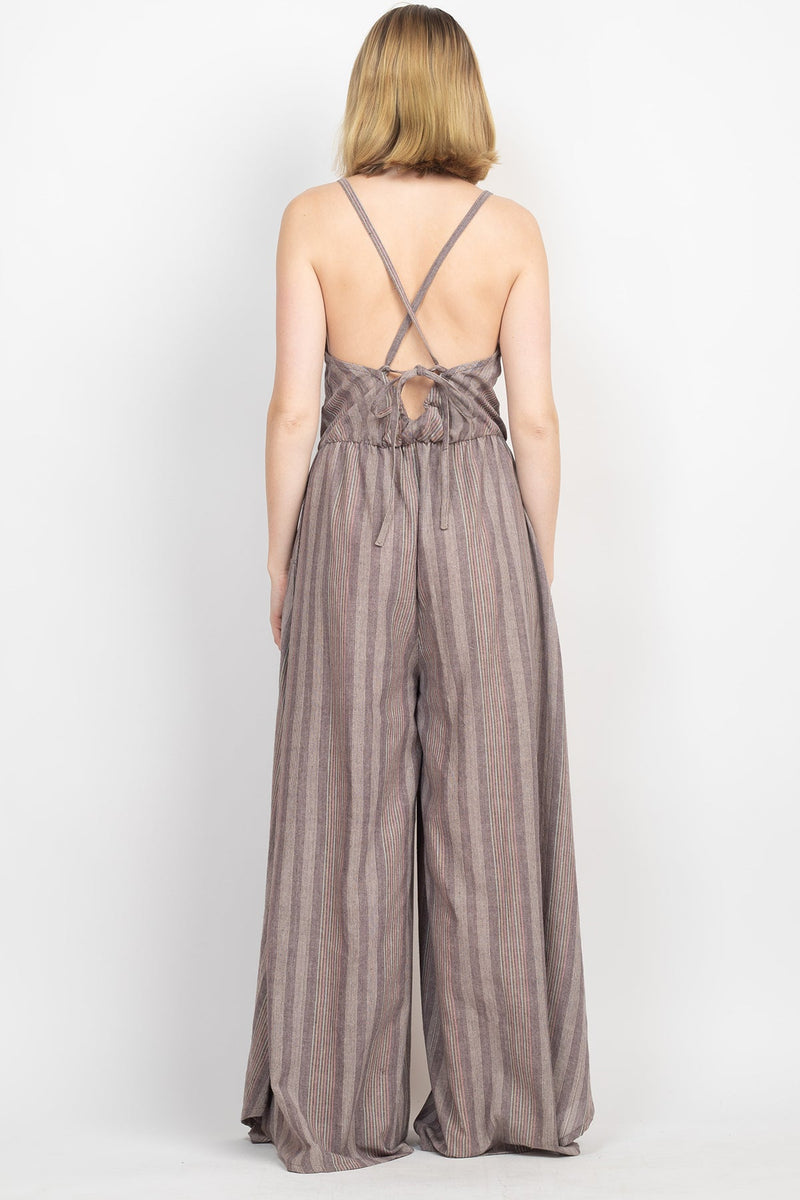 Stripe Plazzo Overall