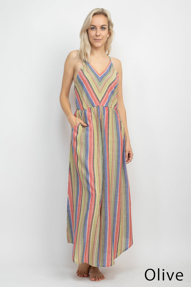 Stripe Plazzo Overall