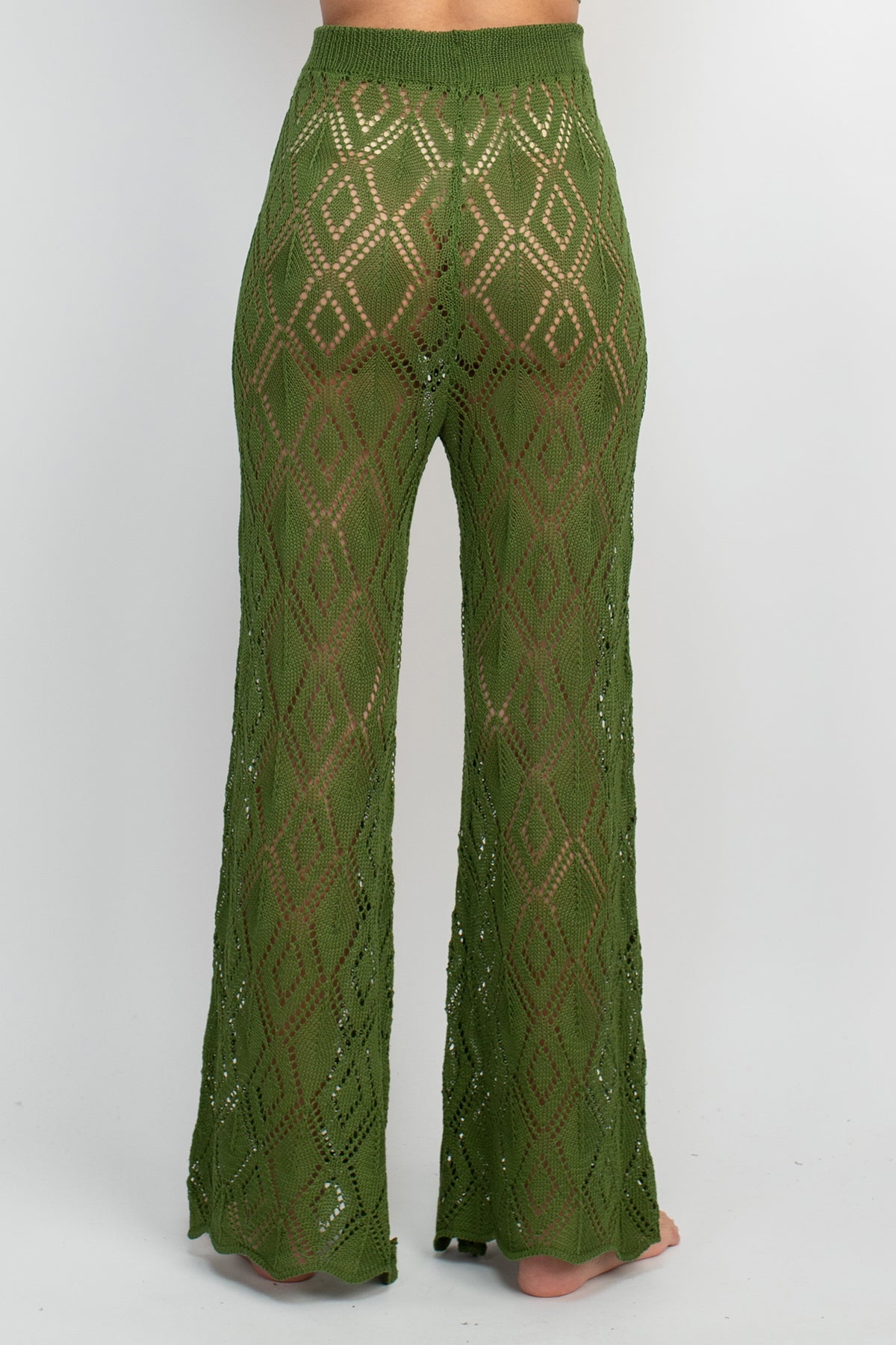 Women's Diamond Knit Flare Bellbottoms - 70's Vintage Festival