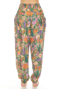 Mushroom Love Print Harem Pants