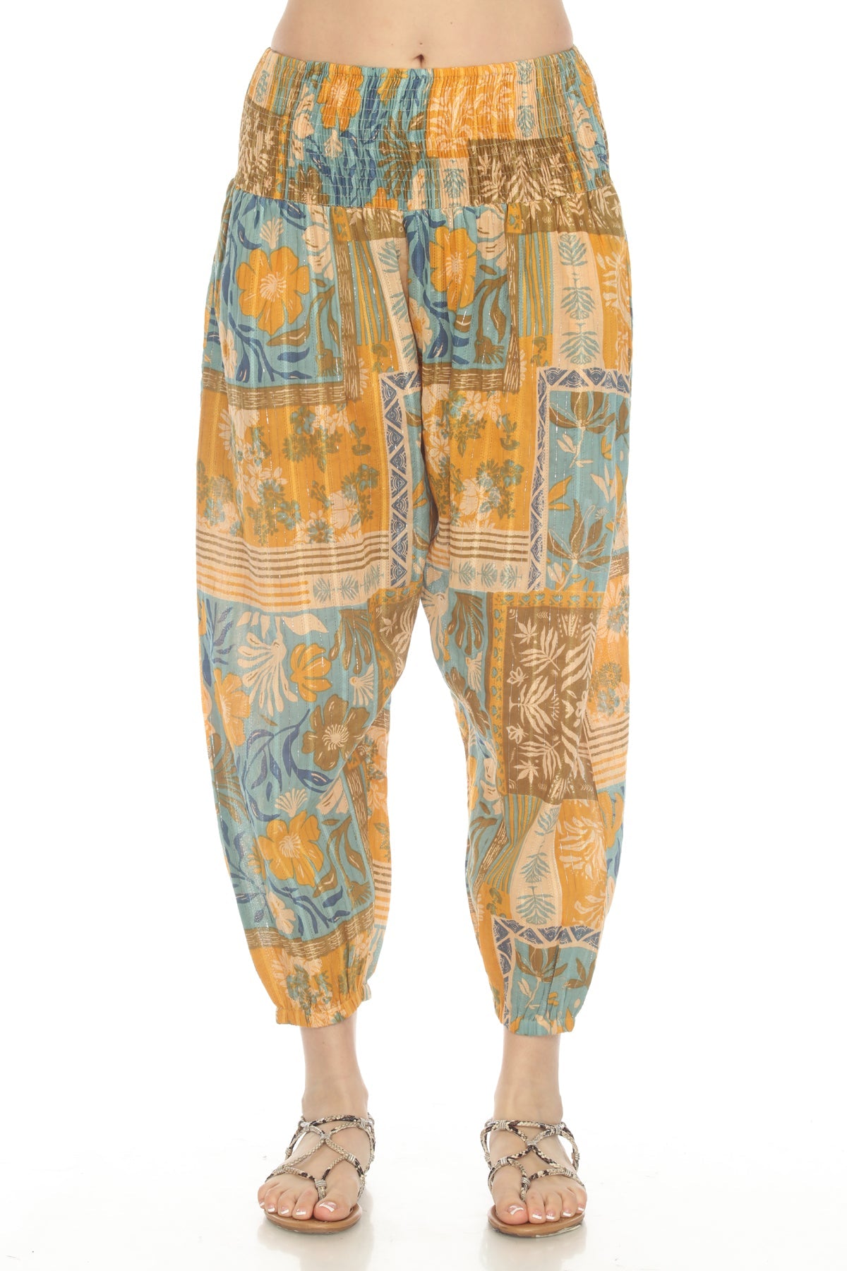 Tropical Patchwork Harem Pants