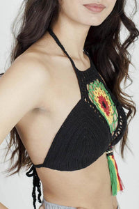 Rasta Dreams Crochet Bikini Top-Rasta-One Size