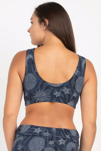 Organic Cotton Celestial Print Yoga Bra