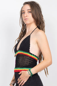 Rasta Crochet Halter Top