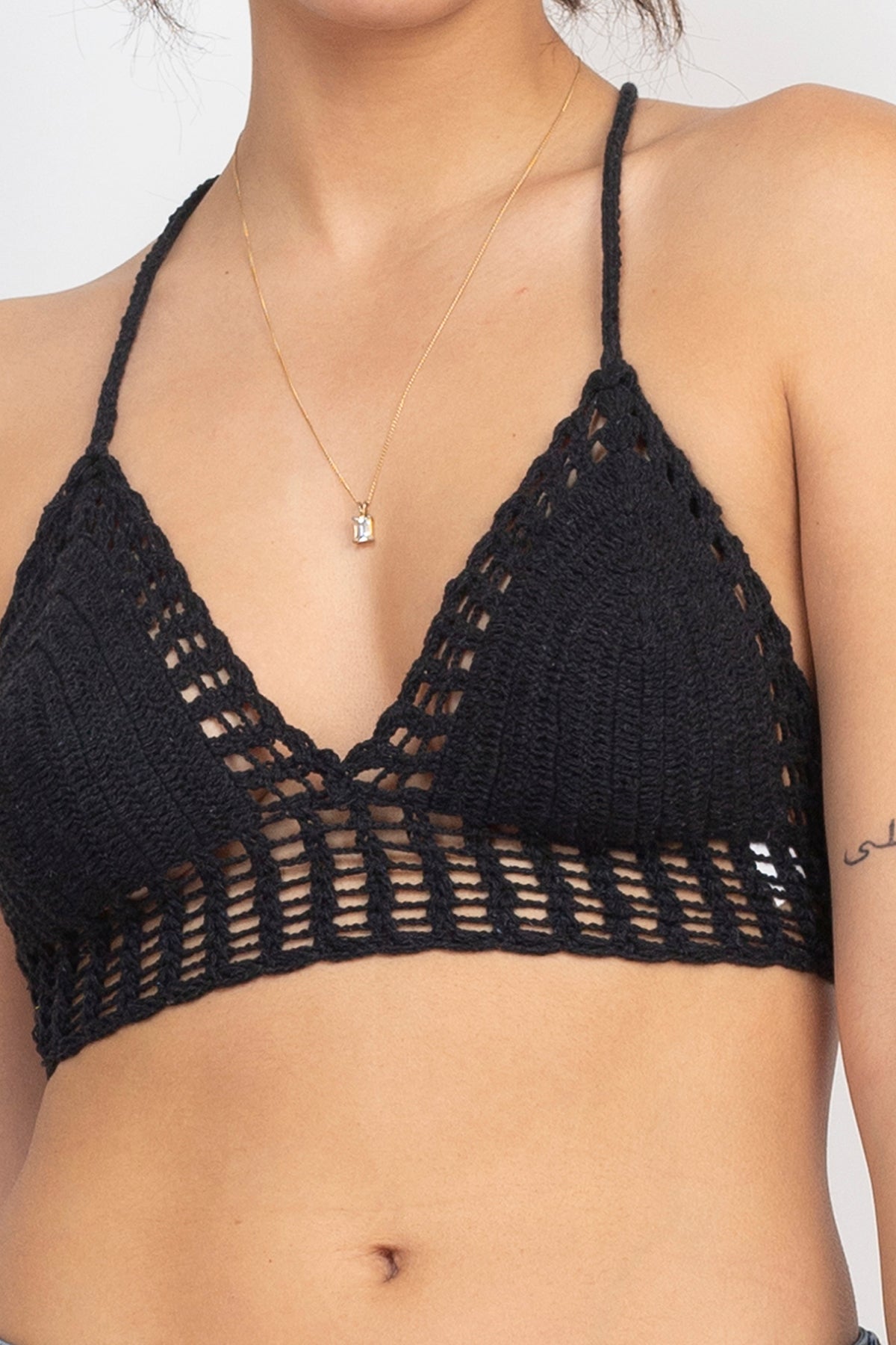 Black Lace Crochet Backless Tankini Swimsuit - angelcroshet