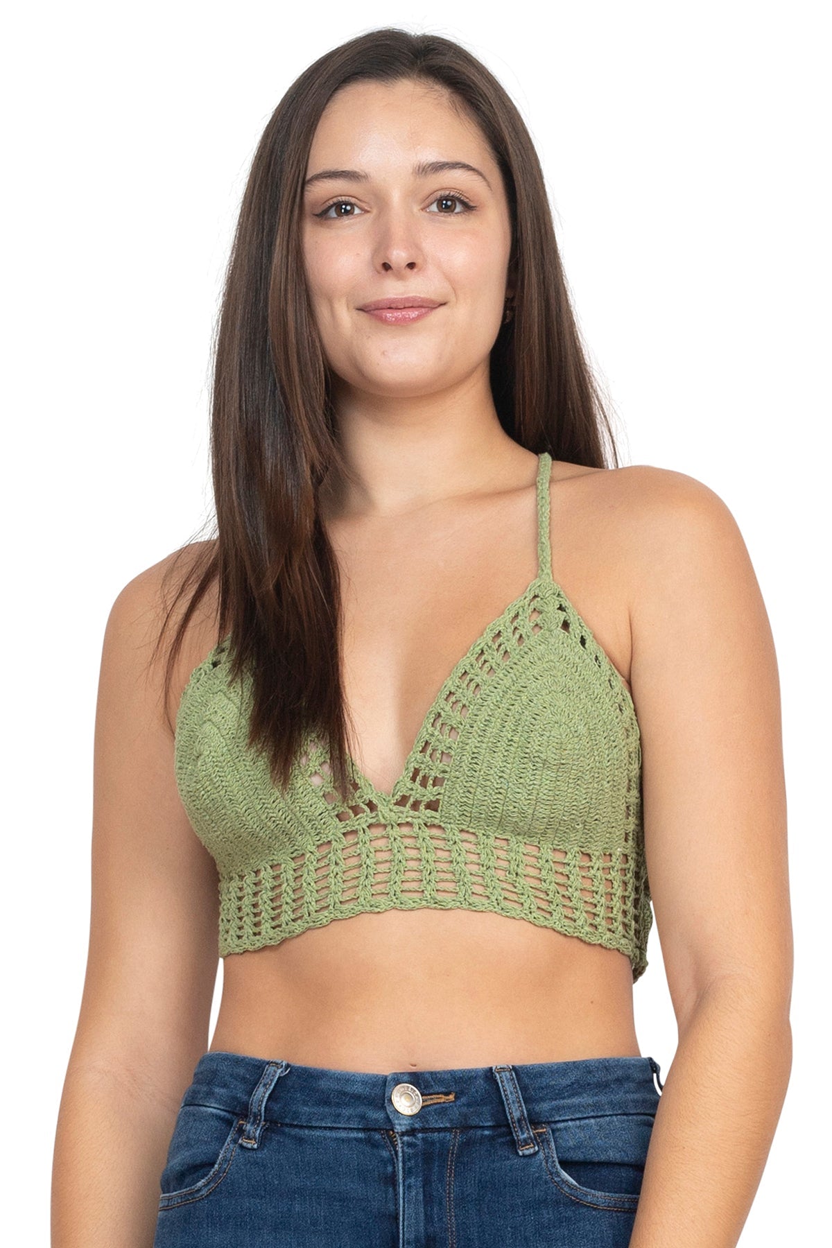 Laced Back Crochet Bikini Top
