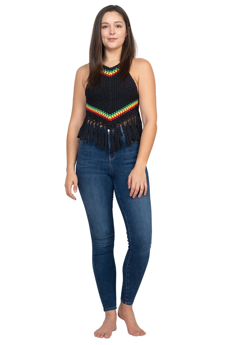 Rasta Triangle Crochet Top