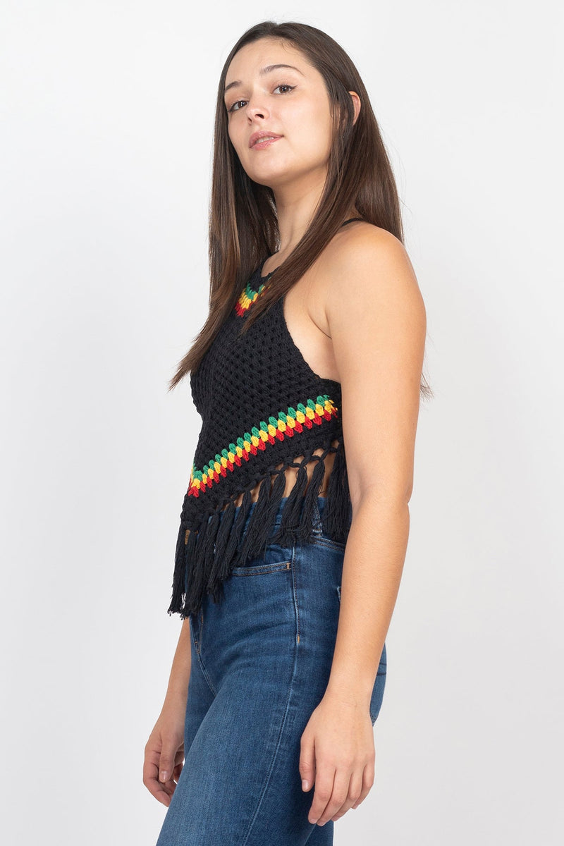 Rasta Triangle Crochet Top