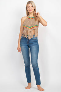 Rasta Triangle Crochet Top