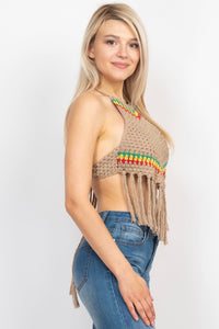 Rasta Triangle Crochet Top