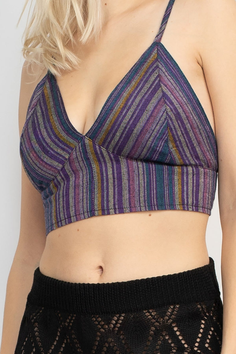 Striped Bustier Crop Top